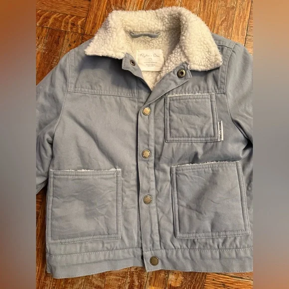 Rylee + Cru Gray Denim Jacket with Sherpa Lining - Picture 2 of 4